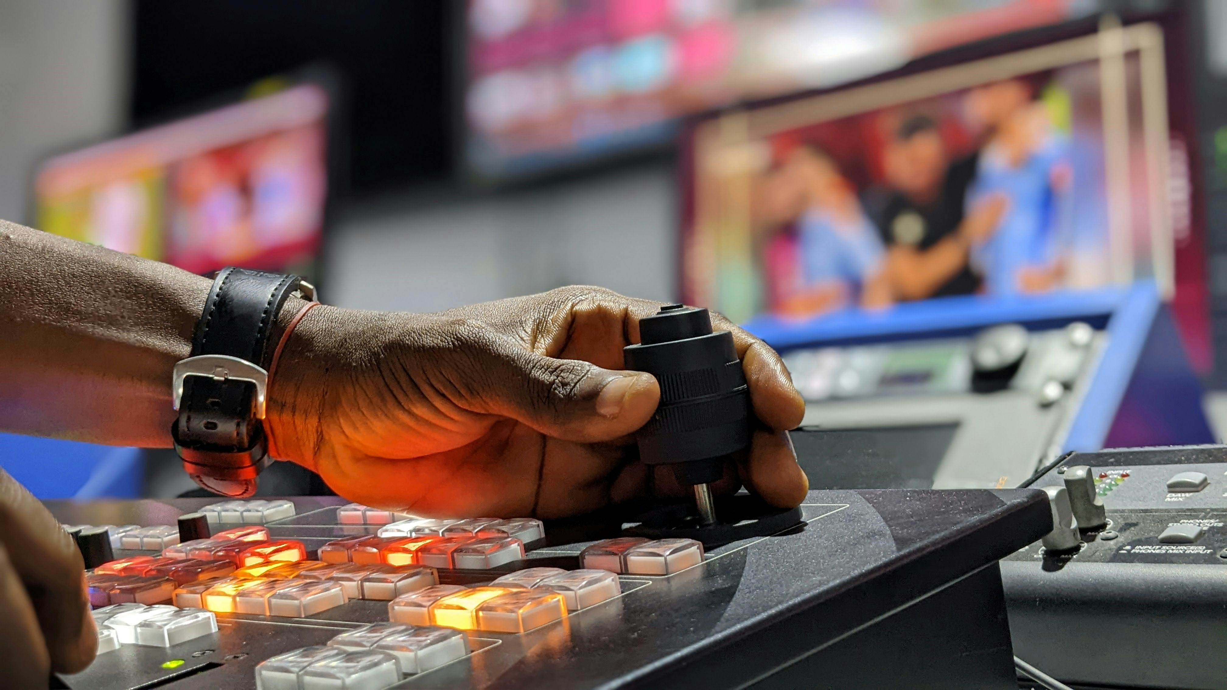 stock image of a media student